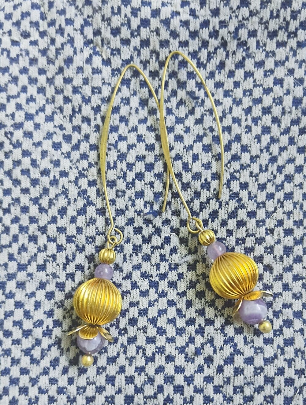 Handmade Amethyst Blossom Drop Earrings